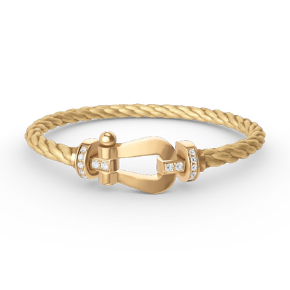 [vivabelle]FORCE LARGE HORSESHOE HALF DIAMOND BRACELET GOLD