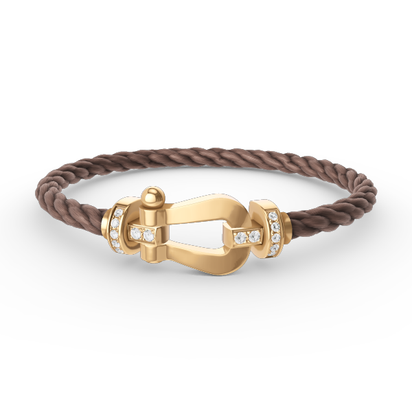 [vivabelle]FORCE LARGE HORSESHOE HALF DIAMOND BRACELET GOLD