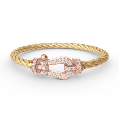 [vivabelle]FORCE LARGE HORSESHOE FULL DIAMOND BRACELET ROSE GOLD
