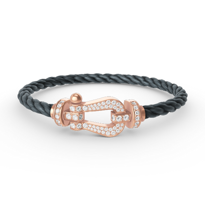 [vivabelle]FORCE LARGE HORSESHOE FULL DIAMOND BRACELET ROSE GOLD