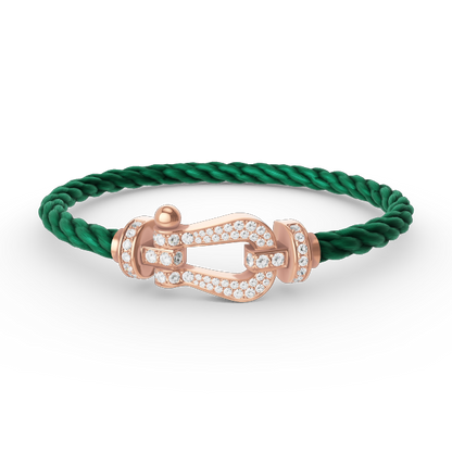 [vivabelle]FORCE LARGE HORSESHOE FULL DIAMOND BRACELET ROSE GOLD