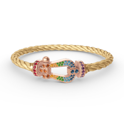 [vivabelle]FORCE LARGE HORSESHOE  COLORED DIAMOND BRACELET ROSE GOLD