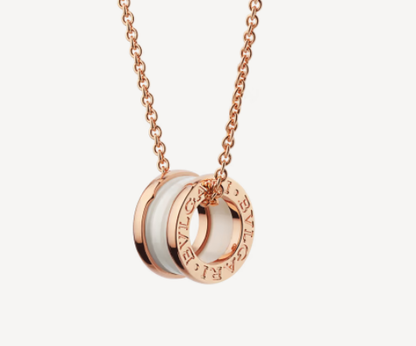 [vivabelle]ZERO 1 WHITE CERAMIC PINK GOLD NECKLACE