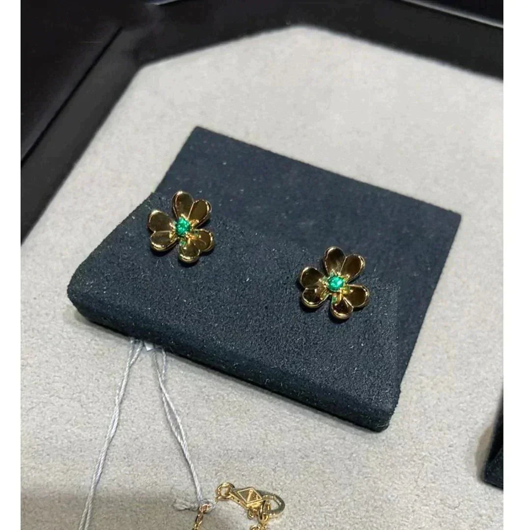 [vivabelle]FRIVOLE  FLOWER MALACHITE EARRINGS
