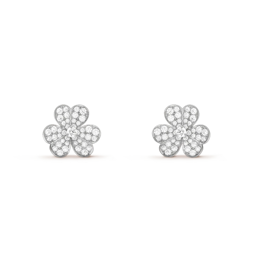 [vivabelle]FRIVOLE SILVER FLOWER DIAMOND EARRINGS