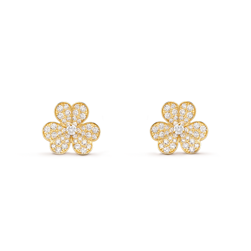 [vivabelle]FRIVOLE GOLD FLOWER DIAMOND EARRINGS