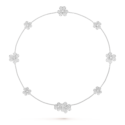 [vivabelle]FRIVOLE SILVER 9 FLOWERS NECKLACE