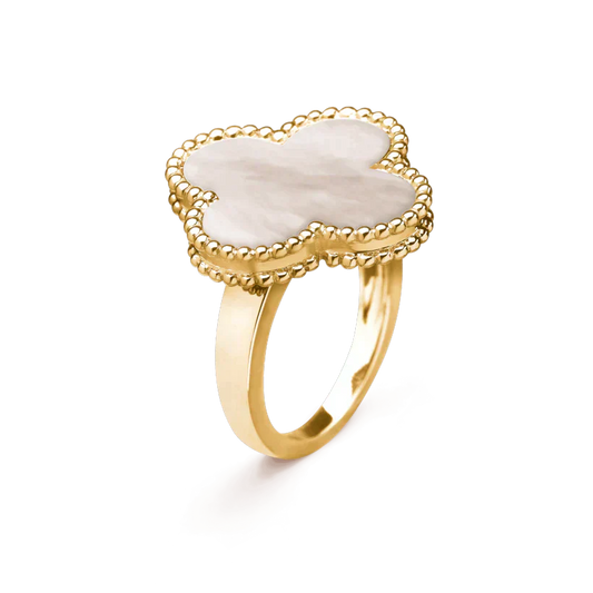 [vivabelle]CLOVER WHITE MOP RING