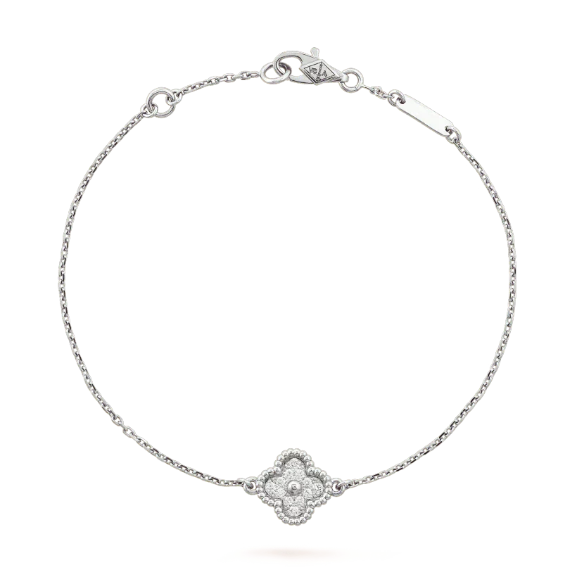 [vivabelle]CLOVER  SINGLE FLOWER BRACELET SILVER