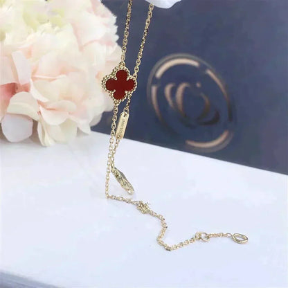[vivabelle]CLOVER  CARNELIAN SINGLE FLOWER BRACELET