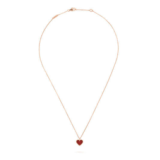 [vivabelle]SWEET CLOVER CARNELIAN HEART NECKLACE