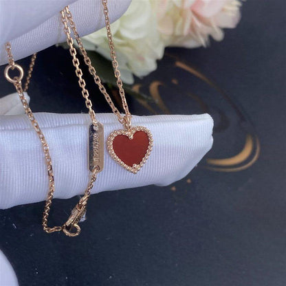 [vivabelle]SWEET CLOVER CARNELIAN HEART NECKLACE