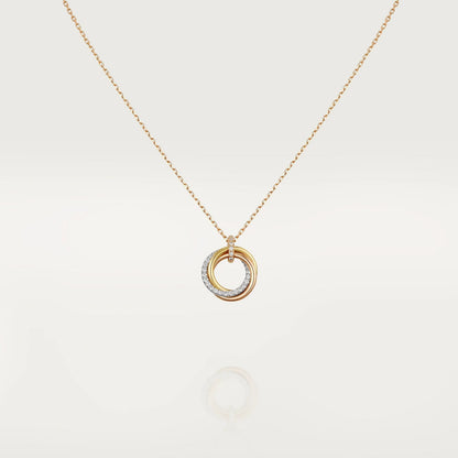 [vivabelle]TRINITY NECKLACE SILVER GOLD PINK GOLD DIAMONDS