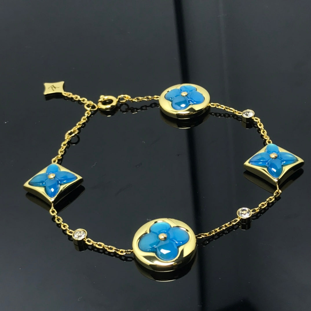 [vivabelle]STAR AND SUN 4 MOTIF BLUE BRACELET