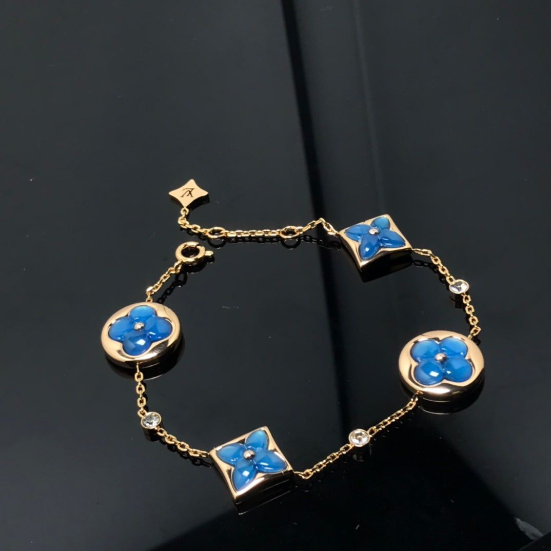 [vivabelle]STAR AND SUN 4 MOTIF BLUE BRACELET