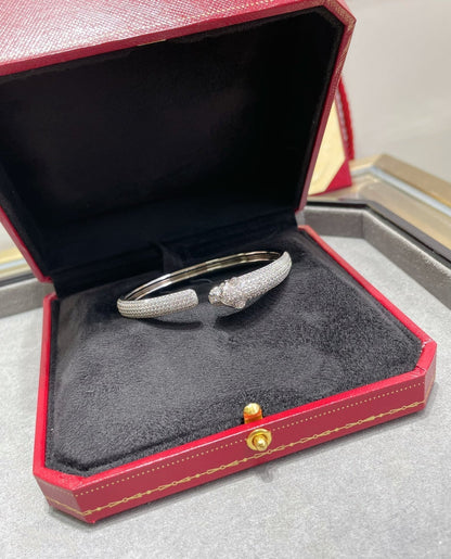 [vivabelle]PANTHERE FULL DIAMOND OPEN BRACELET