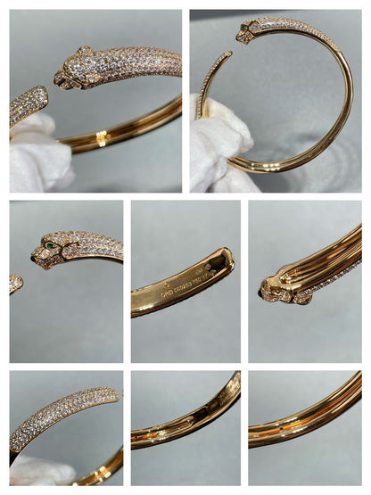 [vivabelle]PANTHERE FULL DIAMOND OPEN BRACELET