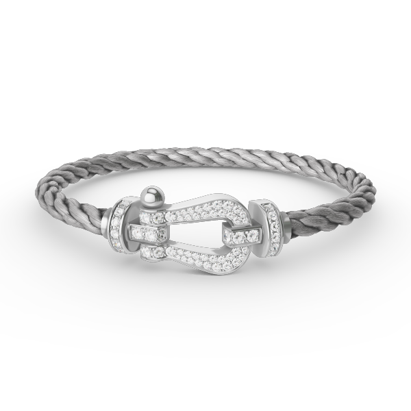 [vivabelle]FORCE LARGE HORSESHOE FULL DIAMOND BRACELET SILVER