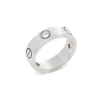 [vivabelle]LOVE RING 5.5MM 3 DIAMONDS SILVER