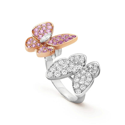 [vivabelle]TWIN BUTTERFLY DIAMOND RING