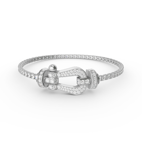 [vivabelle]FORCE  LARGE HORSESHOE FULL DIAMOND TENNIS BRACELET